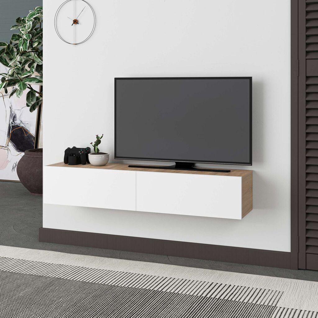 Комода за телевизор Hanah Home Francy 135, 135x25x31,7 см, бела