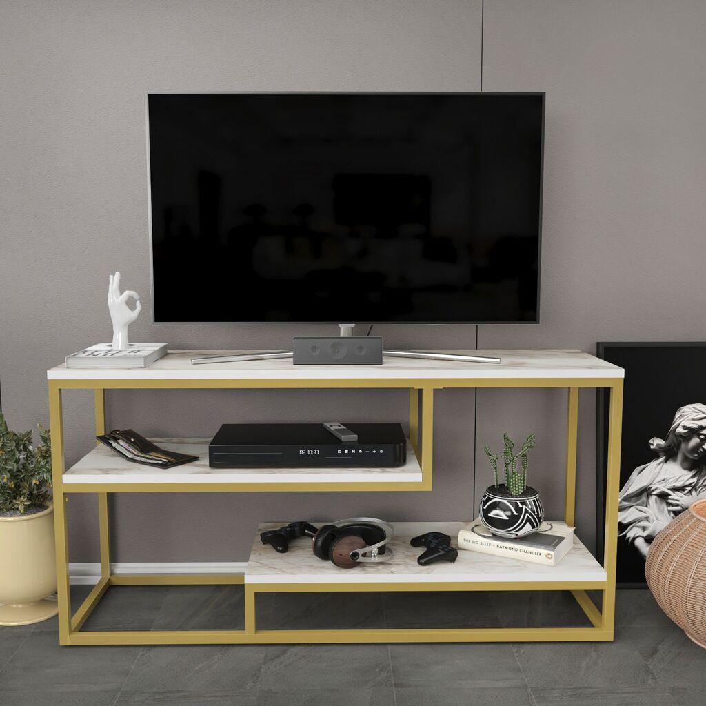 Комода за телевизор Hanah Home Lorin, 120,2x60x35,2 см, бела