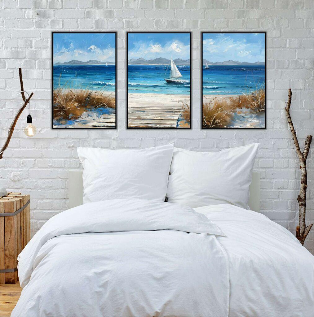 Wallity Декоративни слики во рамка, 50x70 см, 3 парчиња, шарени