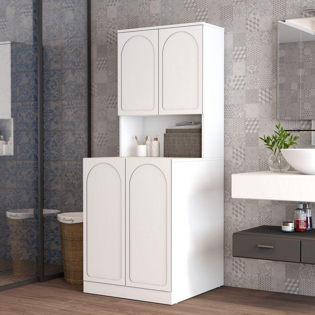 Кабинет за машина за перење Hanah Home со вратички Lyon 73, бел