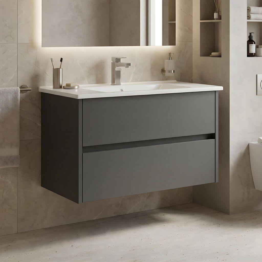 Полица за бања Hanah Home, антрацит