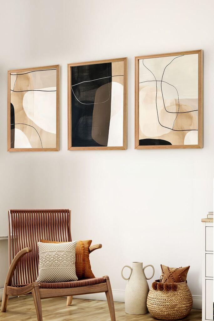 Wallity Сет Врамени MDF Слика Myk3014-1, 3 Дела