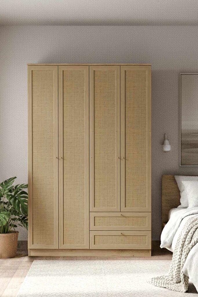 Hanah Home гардероба Baru 210, 137 x 210 x 52 cm, беж