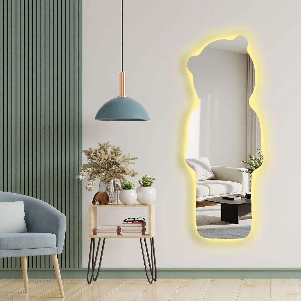 Огледало за дома Hanah со LED осветлување Ledayna-009, 52 x 135 см, шарено