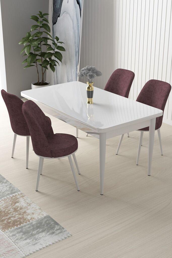 Трпезариска маса Hanah Home Set и 4 столчиња Nile, Dirty Pink