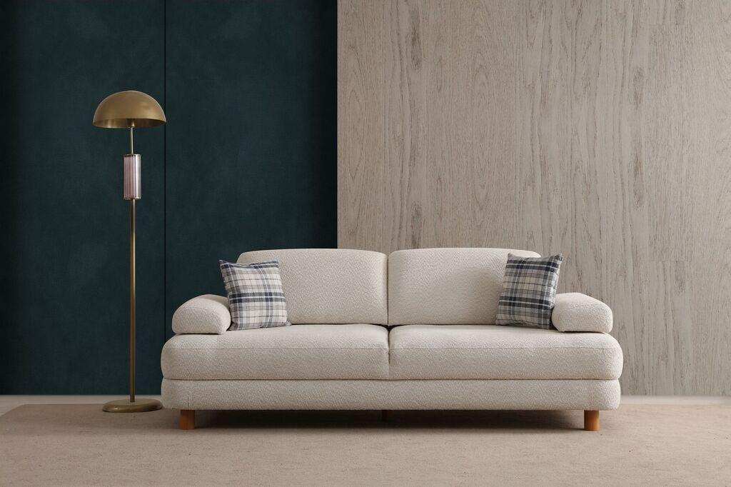 Atelier del Sofa Убава тросед на расклопување, 225x75x100 см, бела