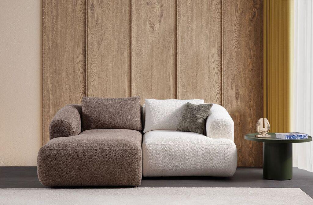 Аголен мебел Atelier del Sofa Sofia, 200x155x105 см, кафеаво-бел