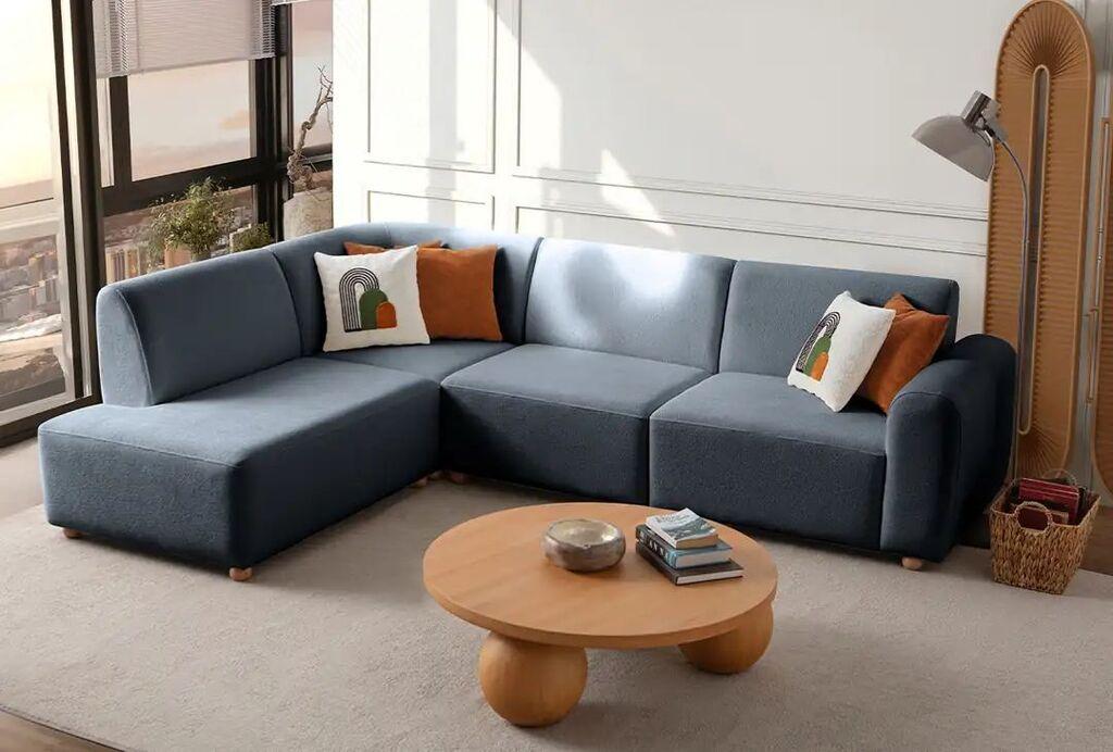 Аголна софа Atelier del Sofa S-Loft лева, 206 x 290 см, сина