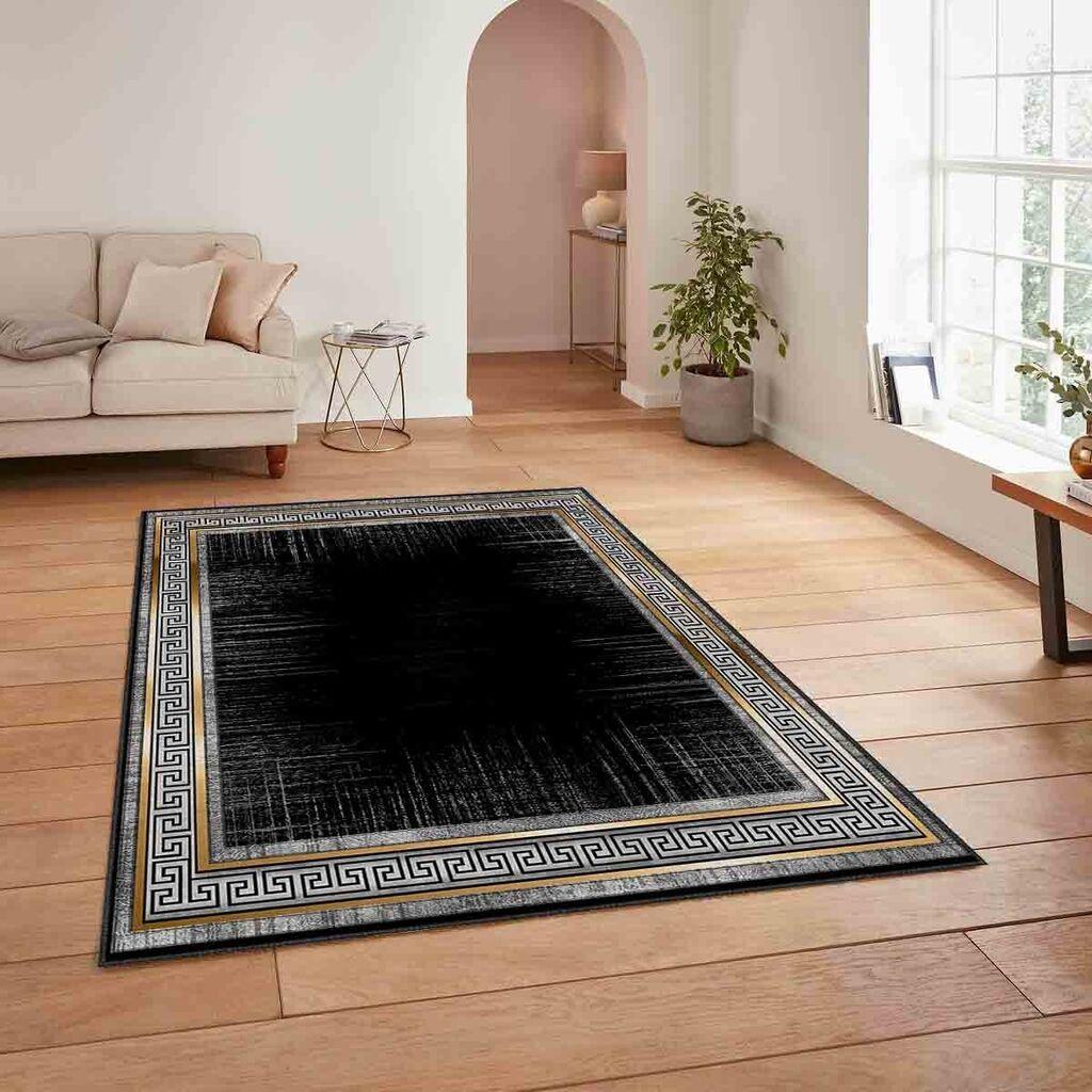 Концепт хипнозен тепих HM-CRP25-28, правоаголен, 100x140 cm, црна