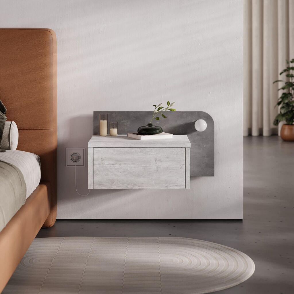 Ноќна масичка Hanah Home, 52x28x30 см, бела