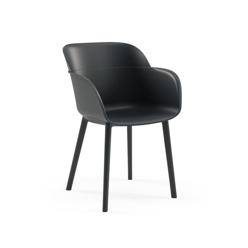 Комплет столчиња Hanah Home Shell-P, 61x58x55 см, 2 парчиња, црна