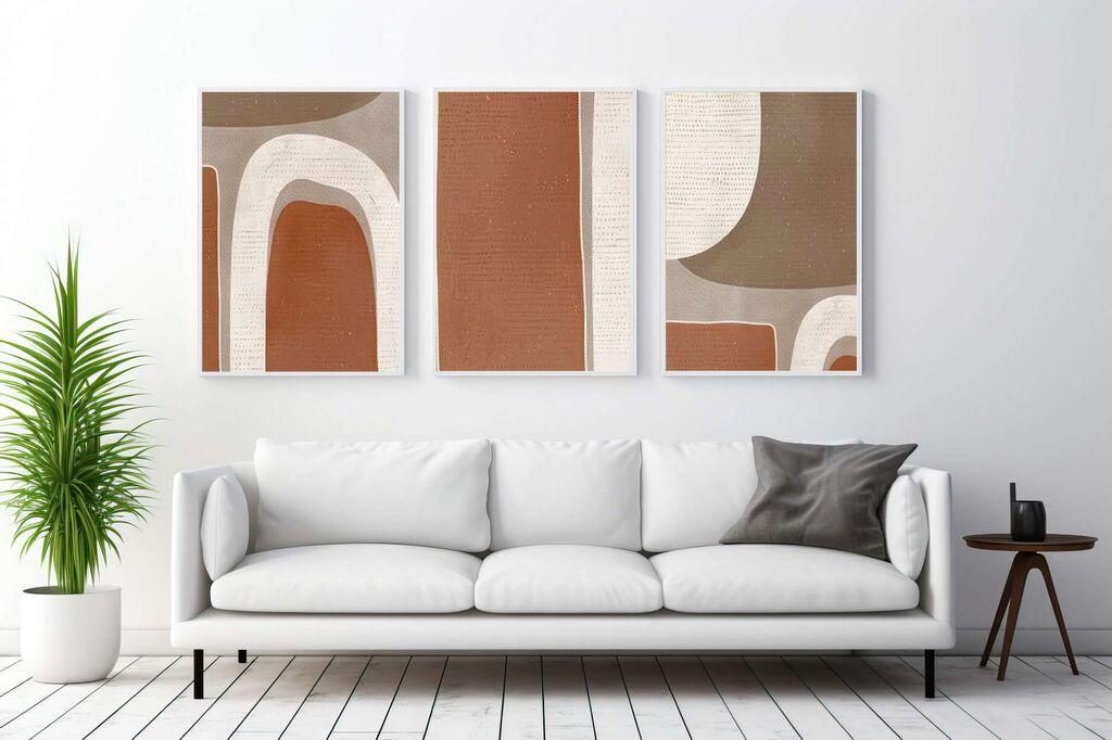 Wallity Декоративни слики во рамка, 50x70 см, 3 парчиња, шарени