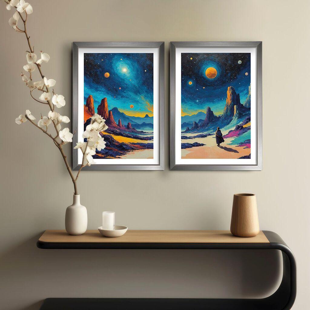 Wallity Декоративни слики во рамка, 38x53 см, 2 парчиња, шарени