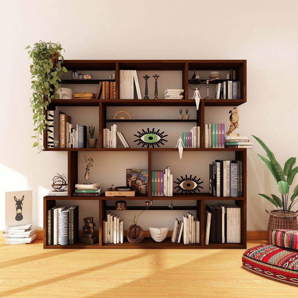 Hanah Home полица за книги CPT6007-200200x200x30 cm, кафеава