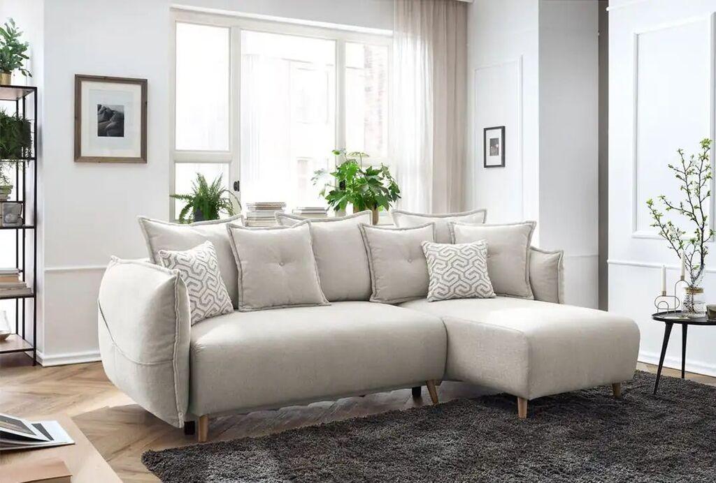 Аголна гарнитура на расклопување Atelier del Sofa, Puffy, 255 x 165 см, крем