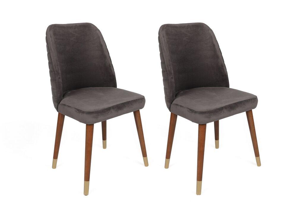 Комплет столчиња Hanah Home Hugo-381 V2, 62x75x51.5 см, 2 парчиња, темно сива