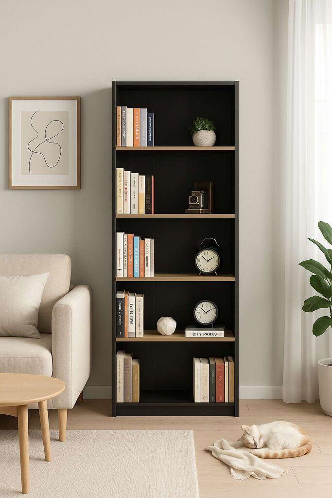 Полица за книги Hanah Home Ktp-350-Ax-1, 64x182x26 см, Антрацит