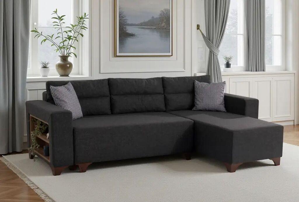 Аголна гарнитура на расклопување Atelier del Sofa Tloft Mini, 260 x 160 см, антрацит