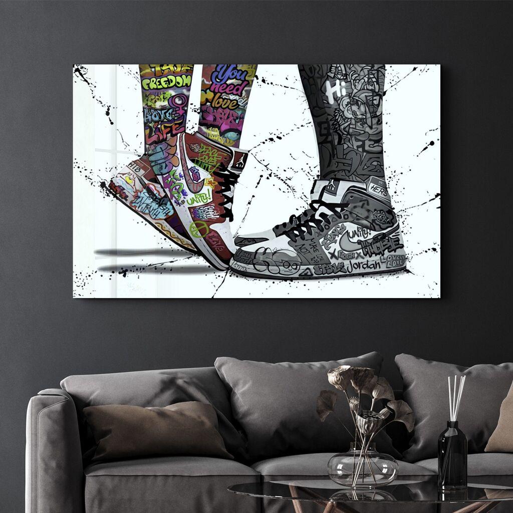 Декоративна слика Wallity на калено стакло, 46x72 см, шарена