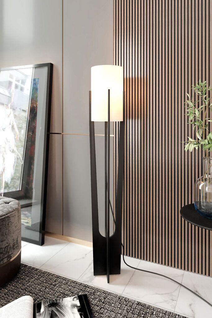Подна ламба Opviq Minimalist, 135 см, црна