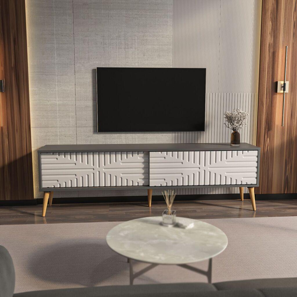 Комода за телевизор Hanah Home Riso, 180x54x35 см, Антрацит