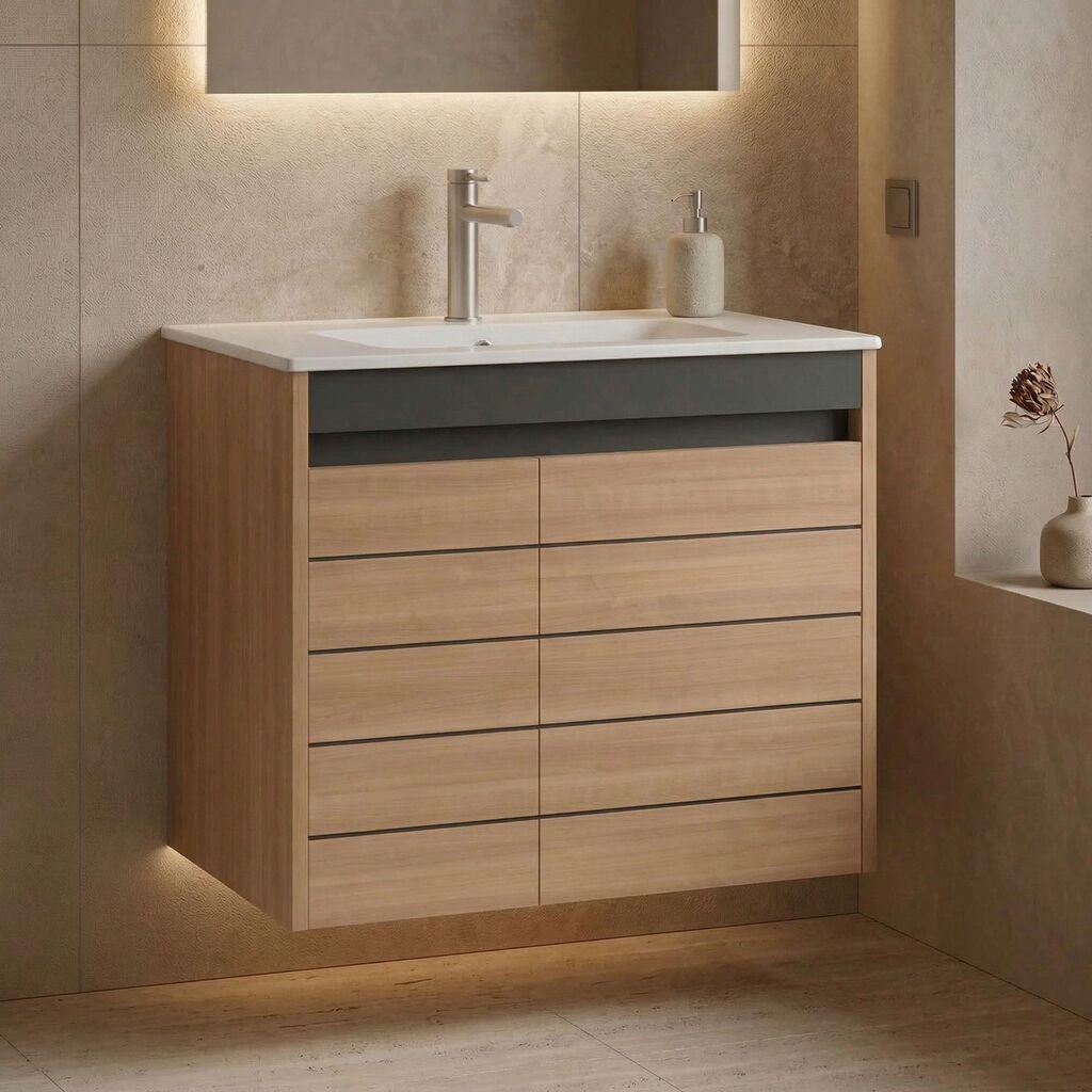 Полица за бања Hanah Home, кафеава