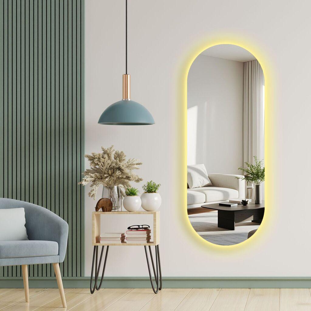 Огледало за дома Hanah со LED осветлување Ledayna-004, 52 x 135 см, шарено
