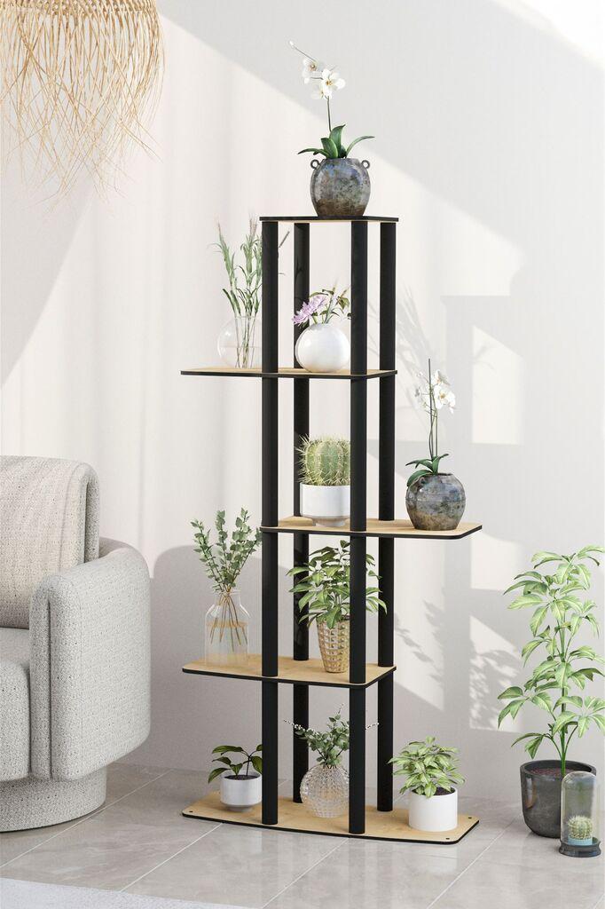 Цветница Hanah Home Gardenia, 20x60x140 см, црн даб