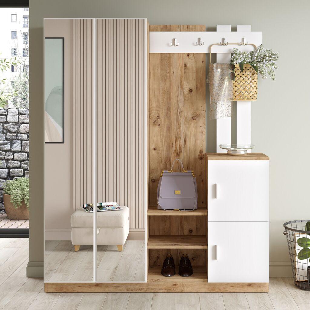 Ормар за ходник Hanah Home Dd8-Aw, 147,2x179,7x37,5 см, даб