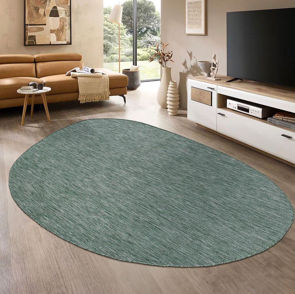 Тема за тепих Conceptum Hypnose 9037, овална, 120x180 cm, зелена