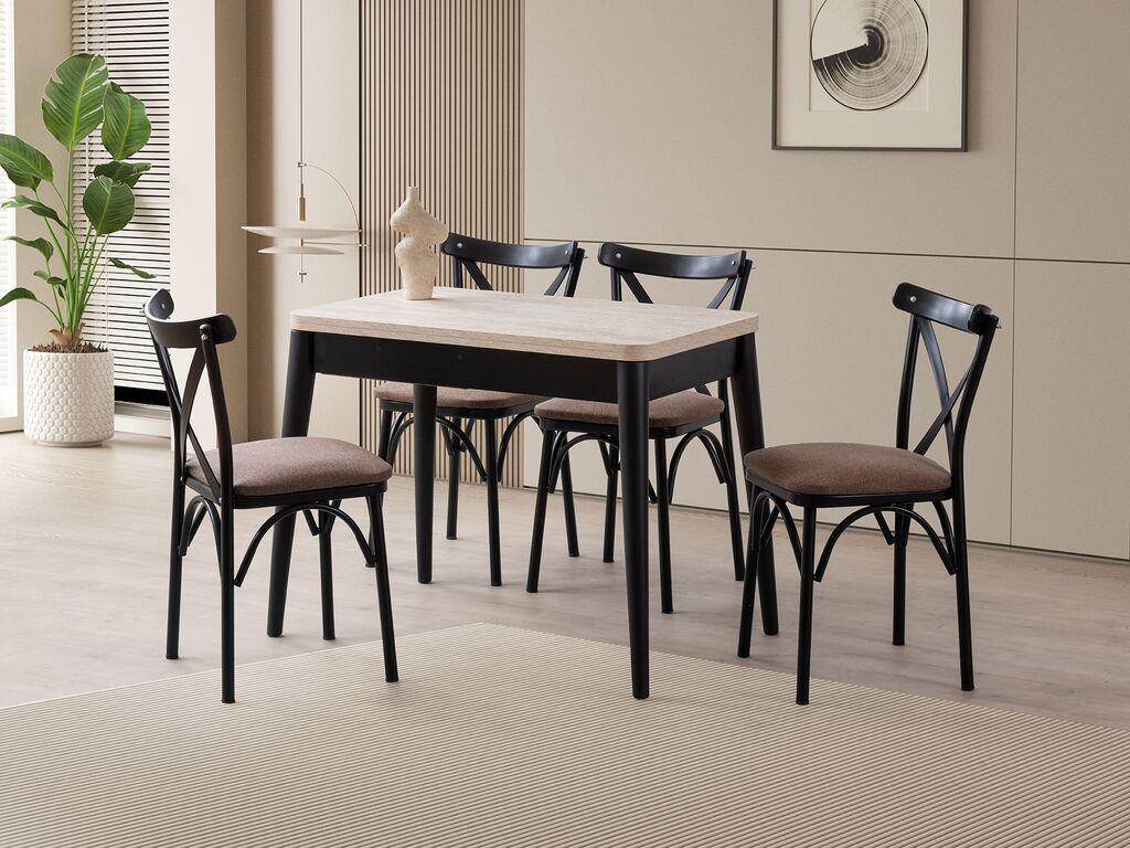 Трпезариска маса Hanah Home Split Dolunay 1286, 100x75x60 см, беж