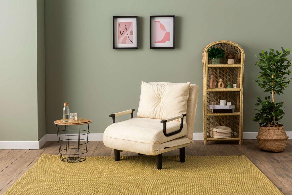 Atelier Del Sofa Фотелја На Спуштање Sento 75X50X75 Cm Крем