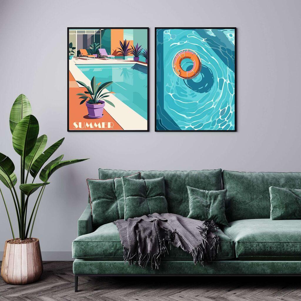 Wallity Декоративни слики во рамка, 50x70 см, 2 парчиња, шарени