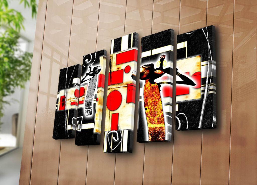 Wallity Декоративни слики на платно, 19x70 см, 5 парчиња, шарени