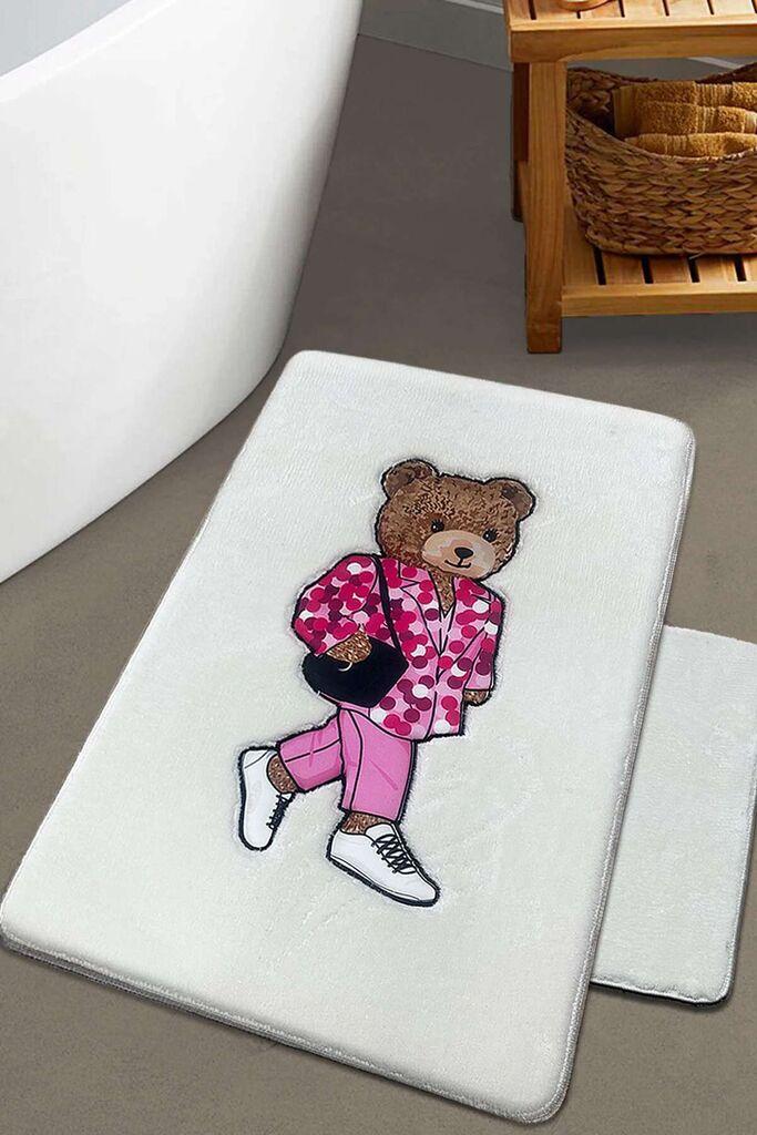 Комплет теписи за бања L'essentiel Maison Boss Bear, бели
