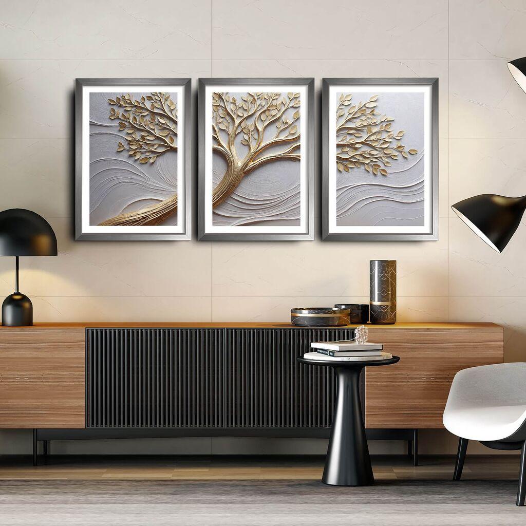 Wallity Декоративни слики во рамка, 38x53 см, 3 парчиња, шарени