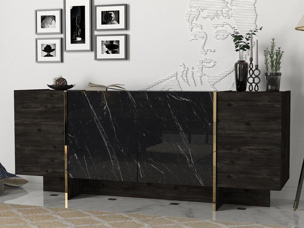 Конзолна маса Hanah Home Veyron, 180x75.5x46.6 см, црна