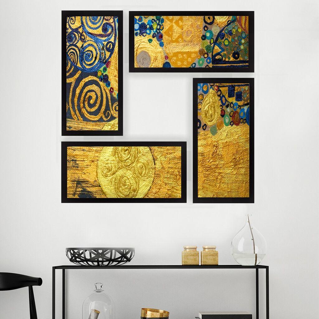 Wallity Декоративни слики во рамка, 24x44 см, 4 парчиња, шарени