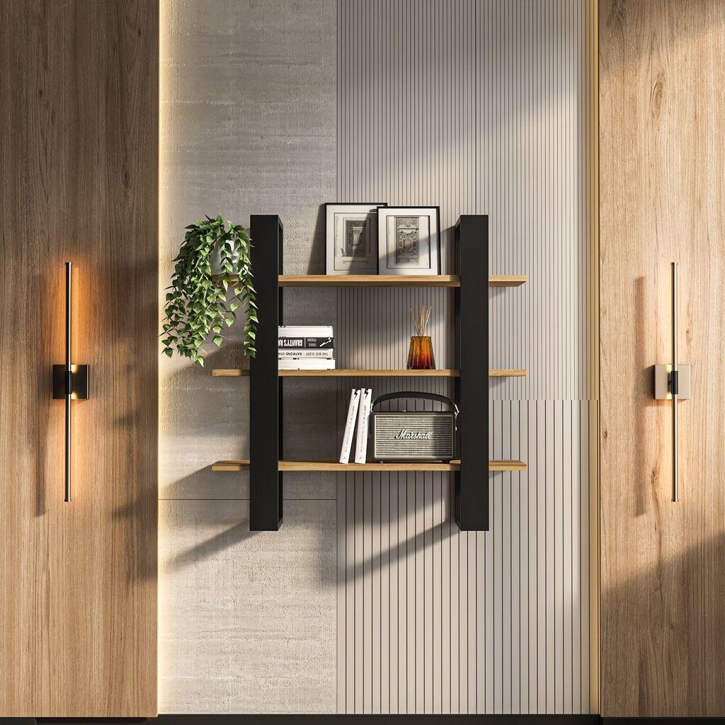 Hanah Home dzидна полица Suno, 90x90x22 см, црна