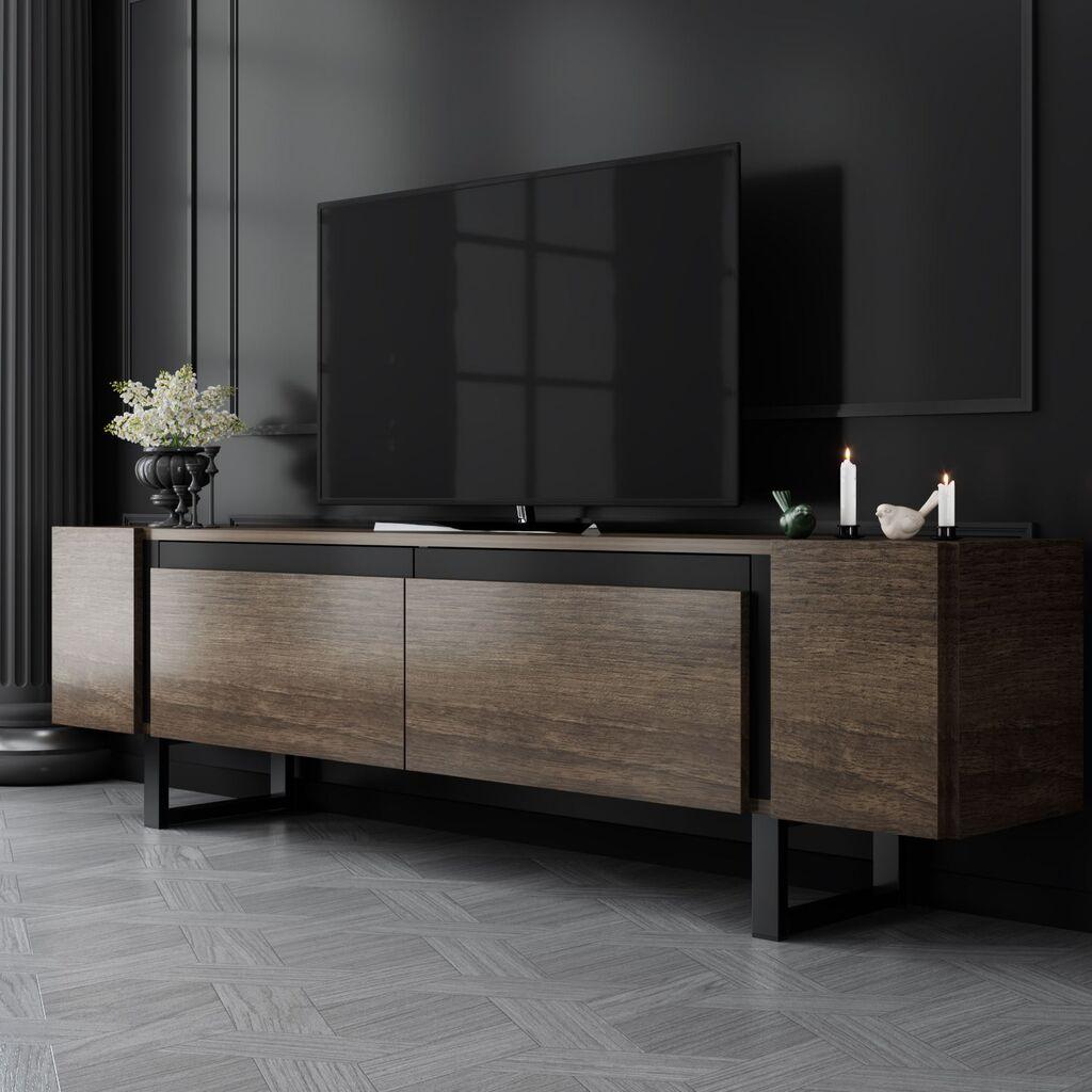 Комода за телевизор Hanah Home Yildiz, 180x50x30 см, кафеава
