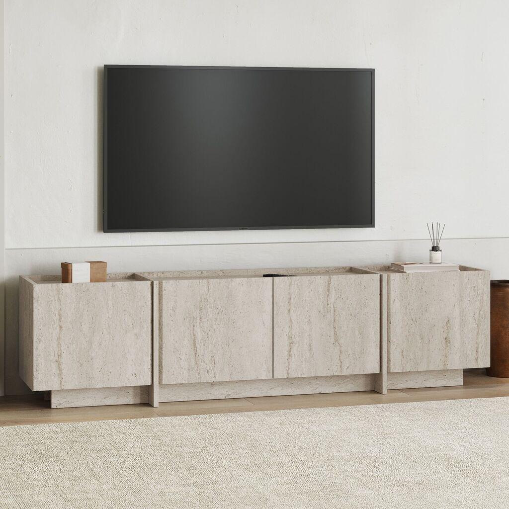 Комода за телевизор Nordure, 180x46x35 см, беж боја