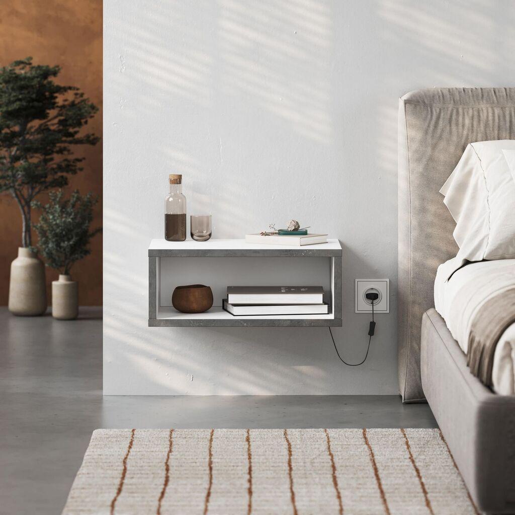 Ноќна масичка Hanah Home, 45x18x30 см, бела