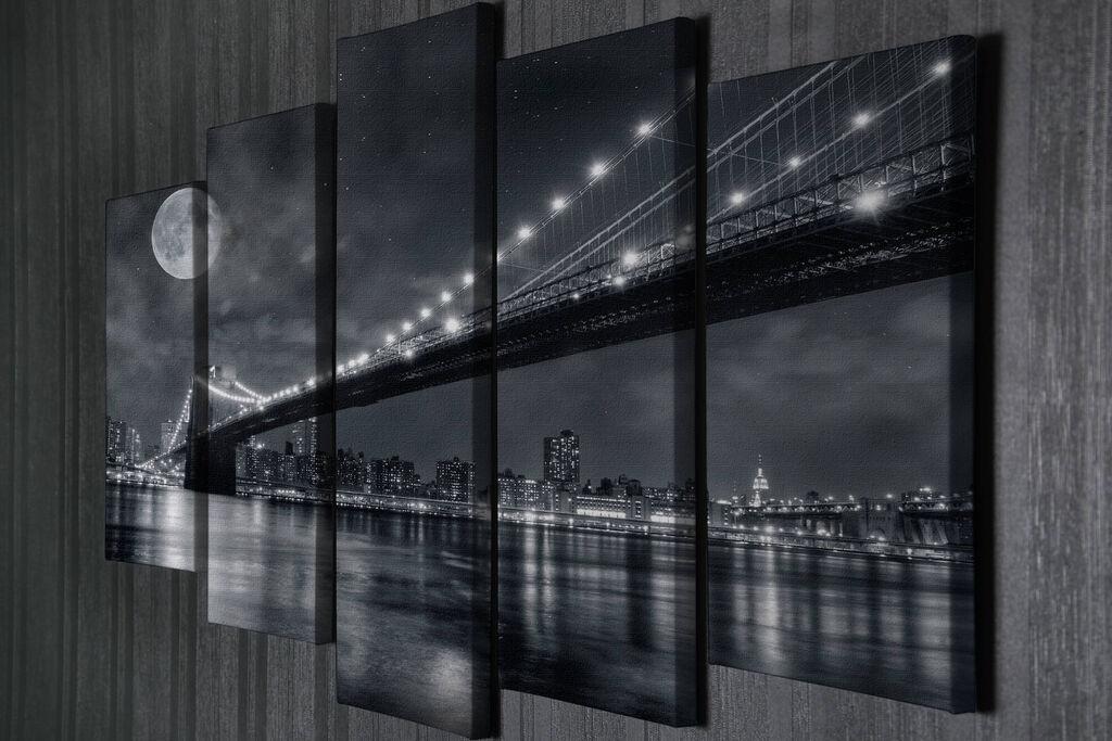 Wallity Декоративни слики на платно, 70x20 см, 5 парчиња, шарени
