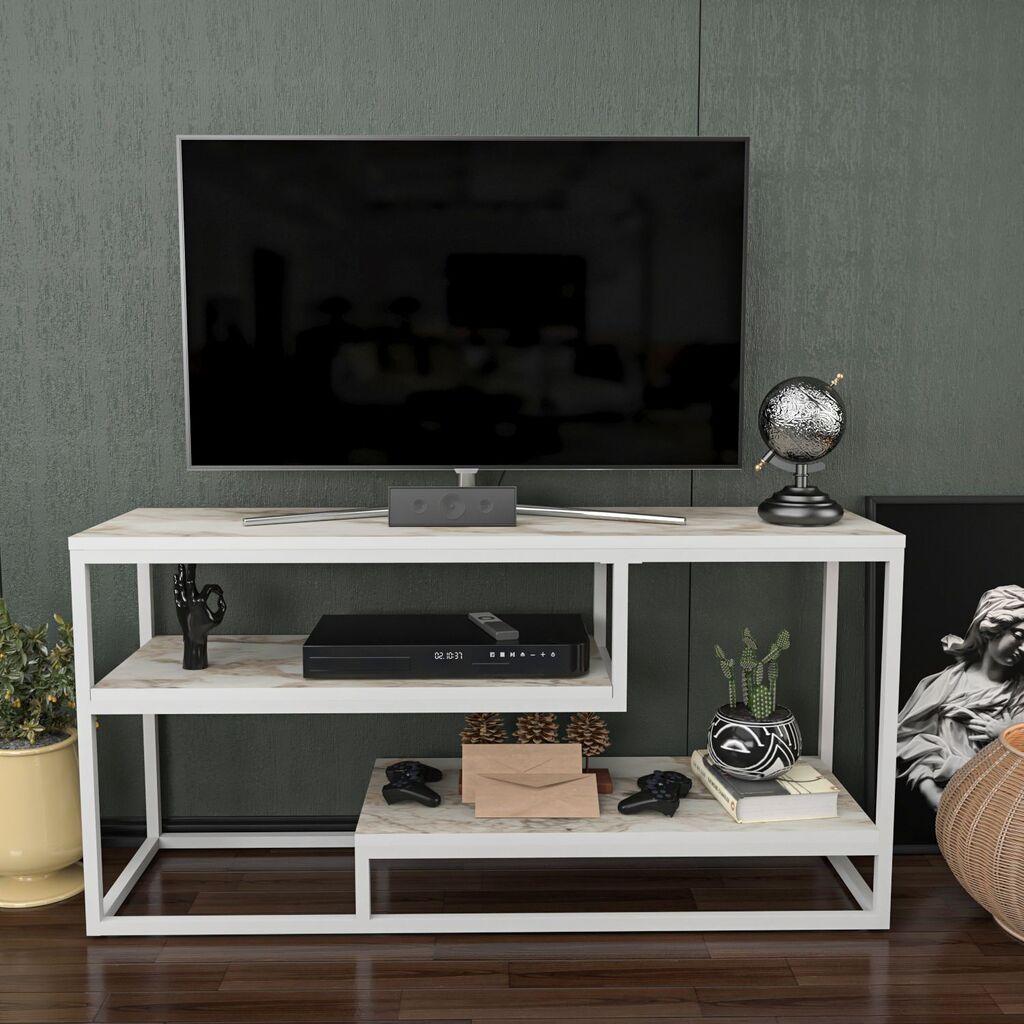 Комода за телевизор Hanah Home Lorin, 120,2x60x35,2 см, бела