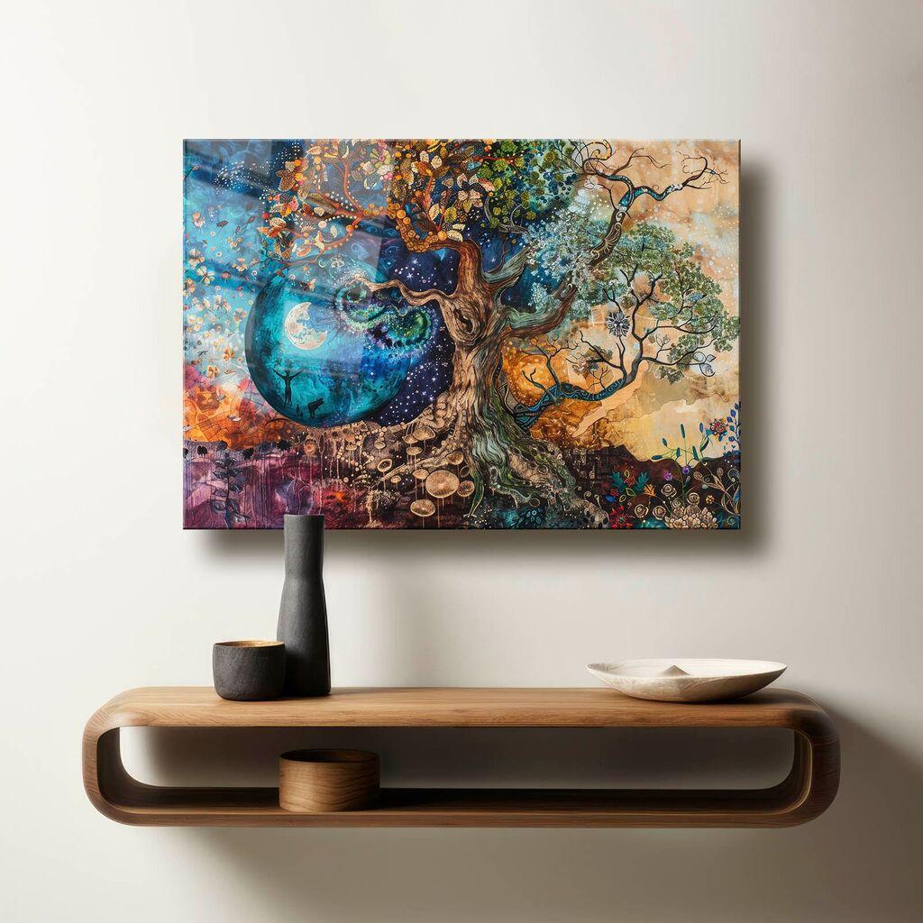 Декоративна слика Wallity на калено стакло, 60x90 см, шарена