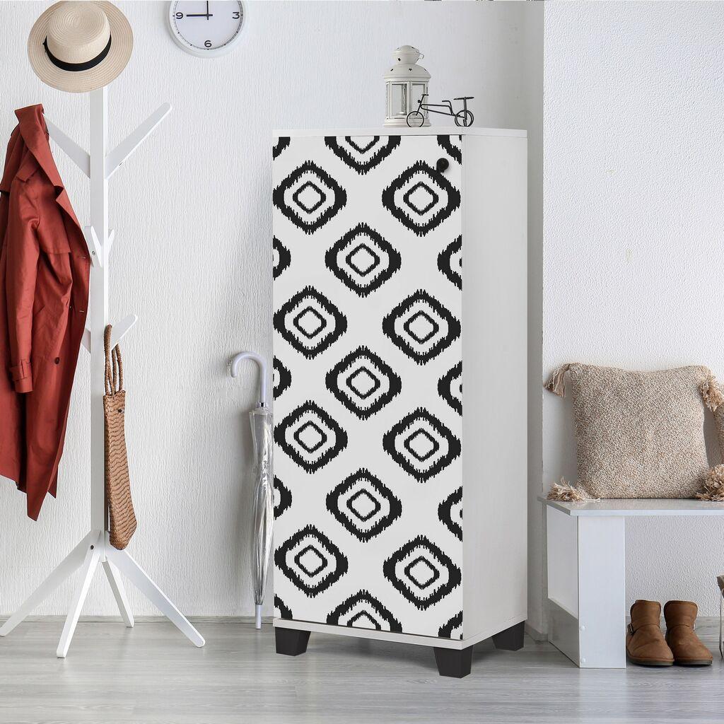 Полица за чевли Hanah Home Filinta Fas, 50x127x38 см, бела-црна