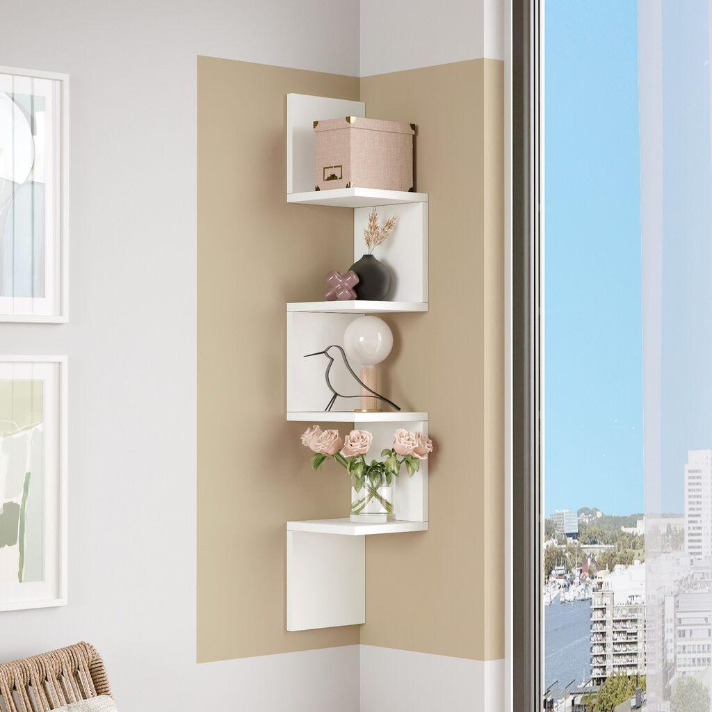 Hanah Home WL9 W Полица за dzид, бела
