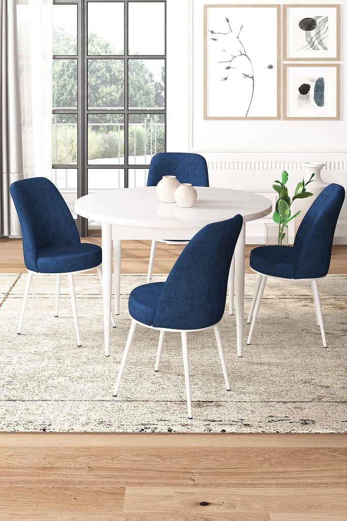 Hanah Home Set Трпезариска маса и 4 столчиња, темно сина