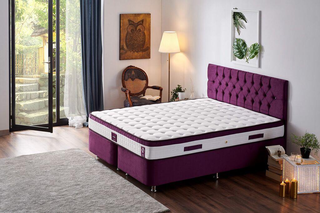 Душек Hanah Home виолетова, 160x200 см, бела