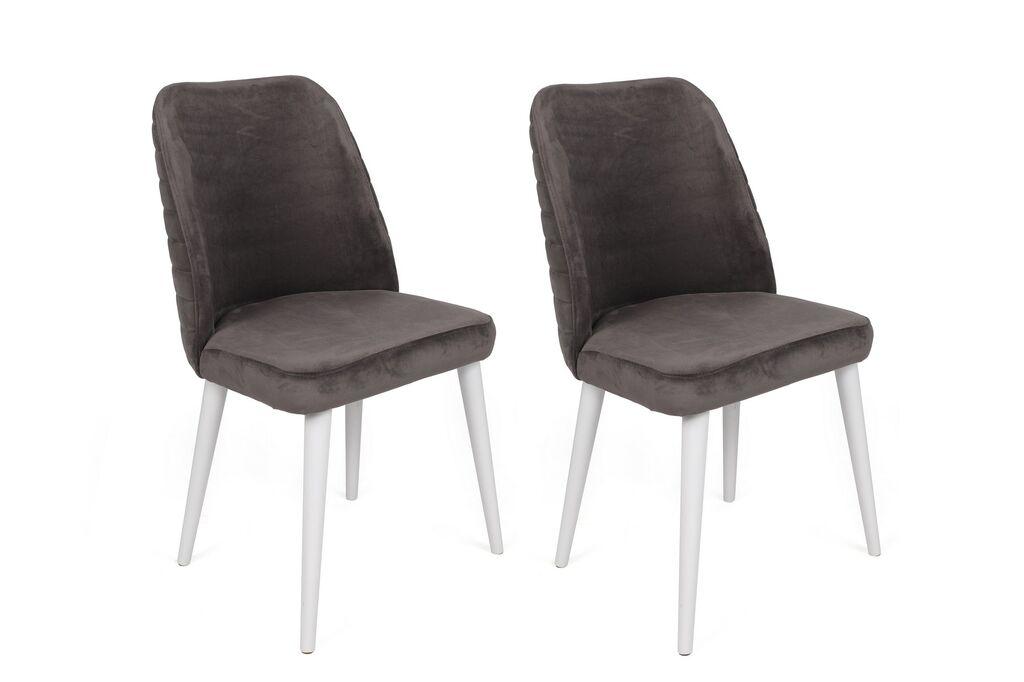 Комплет столчиња Hanah Home Tutku-321 V2, 62x75x51.5 см, 2 парчиња, сива